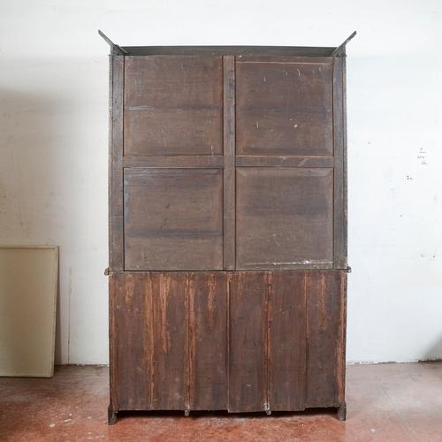 Brown Mahogany Veneered 2-Body Display Cabinet For Sale - Image 8 of 9