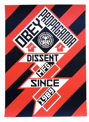 Shepard Fairey (Obey), Constructivist Banner Black, Screenprint