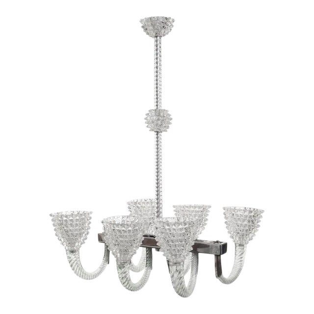 Murano Glass Chandelier by Ercole Barovier For Sale