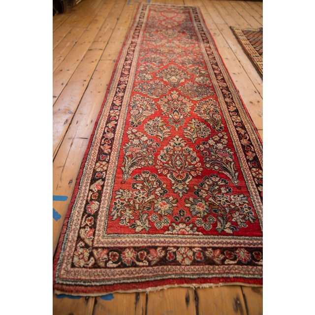 Red Vintage Sarouk Rug Runner - 2'9" x 12'1" For Sale - Image 8 of 9