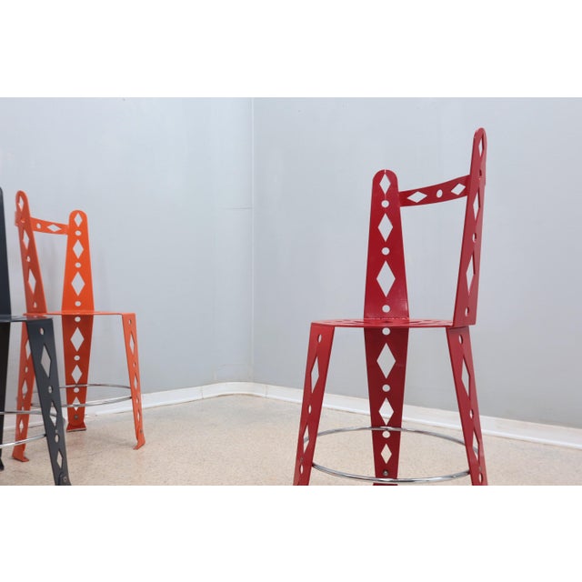 Postmodern Lacquered Metal Chairs from Artifort, Set of 6 For Sale - Image 12 of 18