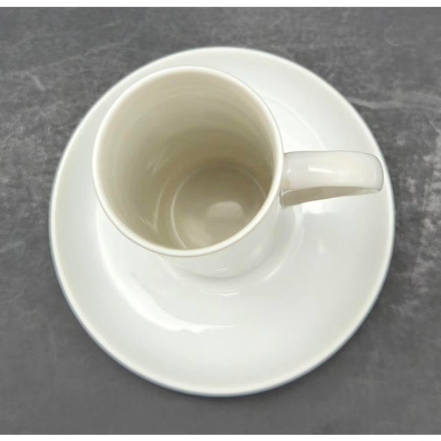 Mid 20th Century Lagardo Tackett White Porcelain Espresso Demitasse Cups, Set of 6 For Sale - Image 9 of 12