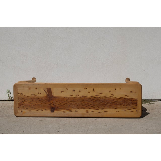 Champagne 1980s Handcrafted Queen Anne Sofa Table, Fire-Figured Sugar Pine Top For Sale - Image 8 of 14