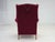 Danish Highback Wingback Armchair in Cherry-Red Velour, 1960s For Sale - Image 15 of 18
