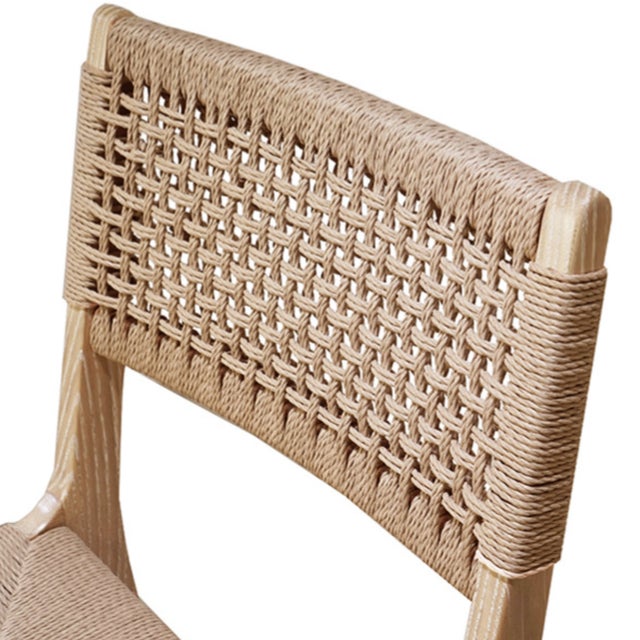 2020s Matthew Izzo Home Monroe Cerused Oak Rattan Wrapped Dining Chair For Sale - Image 5 of 6