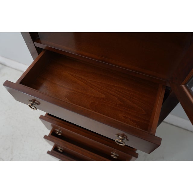 1990s Grange French Empire Style Cherry Jewelry Display Cabinet For Sale - Image 5 of 12