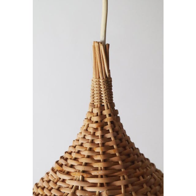 Mid-Century Modern Wicker Pendant Lamp, 1960s For Sale - Image 9 of 18