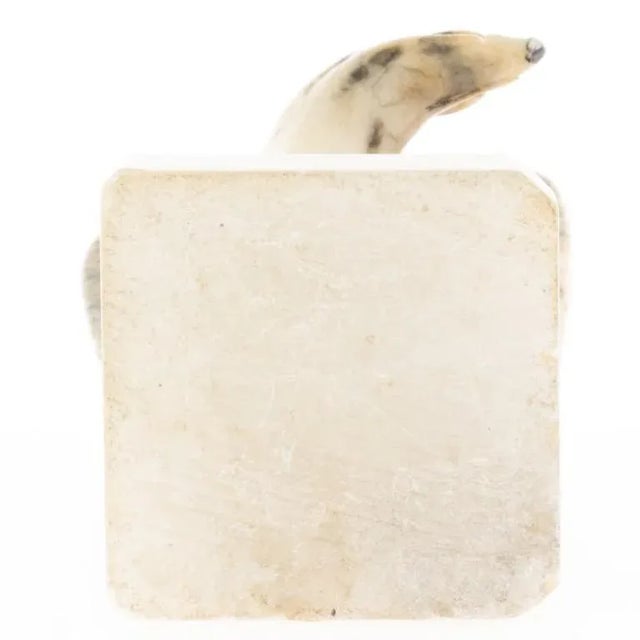 Art Deco Hand Carved Alabaster Eagle Sculpture For Sale - Image 3 of 5