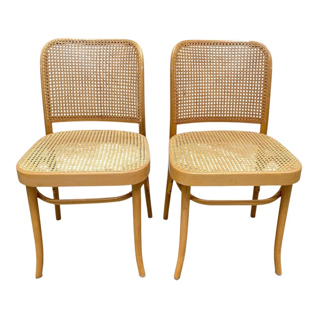 Mid 20th Century Thonet Prague 811 Side Chairs by Josef Hoffman, Pair For Sale
