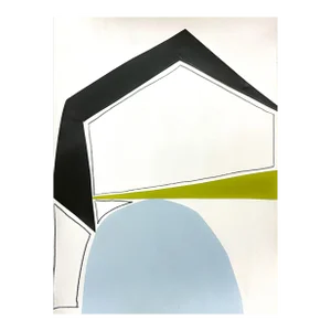 "1am" Contemporary Abstract Original Mixed-Media Collage on Paper by Zac Woodiel
