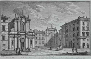After Giuseppe Vasi, S. Caterina della Ruota Church, Etching, 18th Century