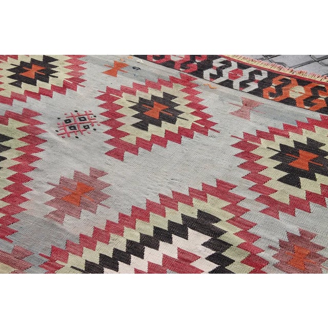 1960s Vintage Turkish Kilim Rug - 119" X 80" For Sale - Image 5 of 11