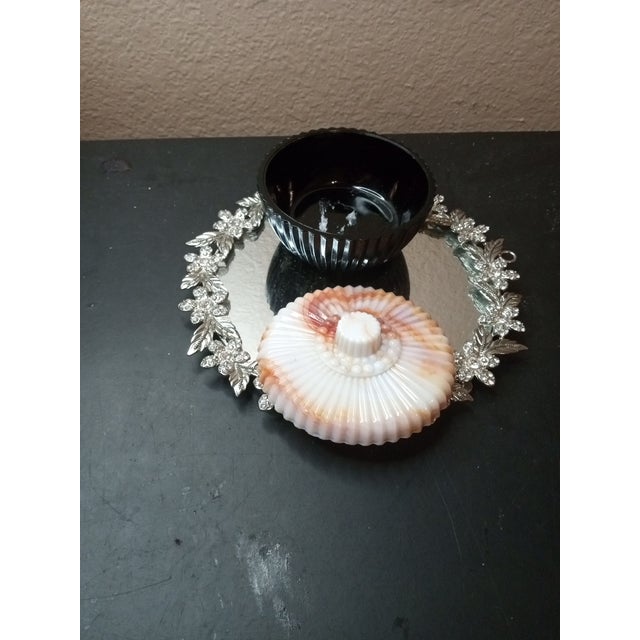 1970s Exquisite Fenton Akro Agate Vanity Trinket Jar For Sale - Image 4 of 6