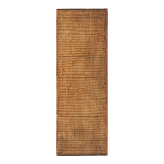 Vintage Tuareg Mat Runner, Luminous Bronze With Rich Brown Stripes - Rug & Kilim For Sale