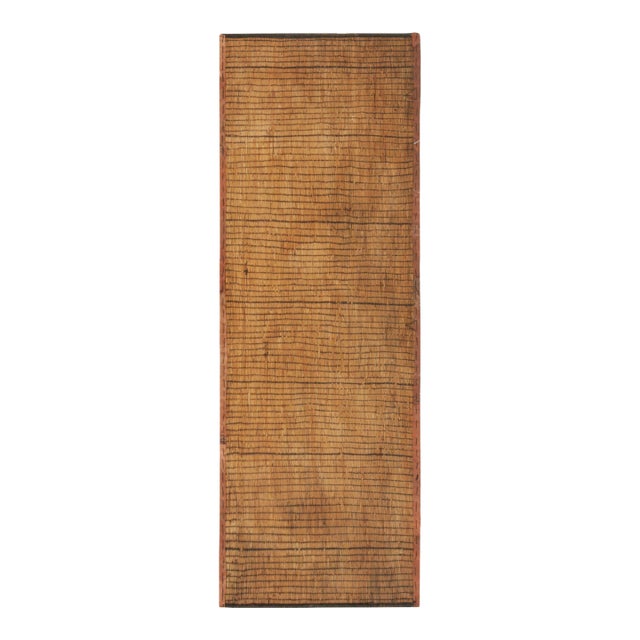 Vintage Tuareg Mat Runner, Luminous Bronze With Rich Brown Stripes - Rug & Kilim For Sale