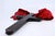 Wooden Cross with Silver Applications and Jesus Crucified with Red Fabric For Sale - Image 3 of 9