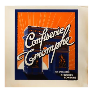 1900 Belle Epoque French Confectionary Poster, Confiserie Triomphe, Biscuits Bonbons, Lyon