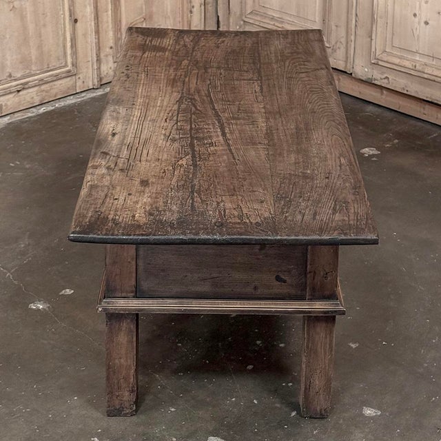 18th Century Rustic Country French Solid Oak Coffee Table For Sale - Image 10 of 18