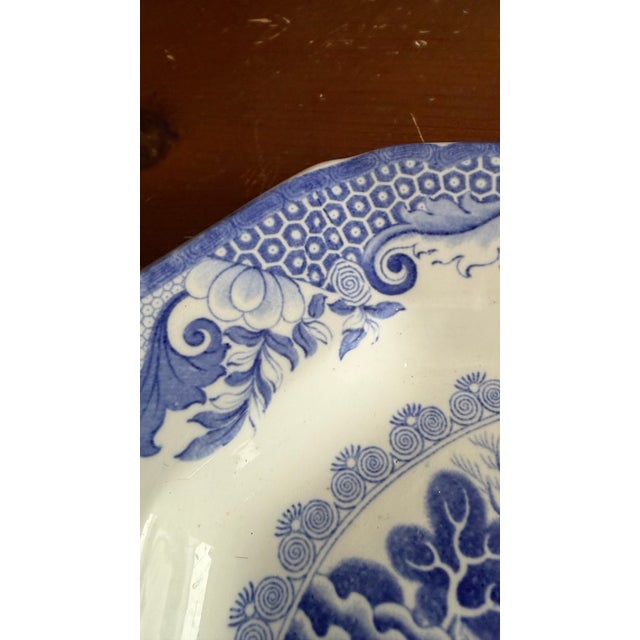 A Large Mason's Ironstone China Blue Transfer Decorated Platter "Turner Willow" Pattern, Circa 1830's For Sale - Image 9 of 18