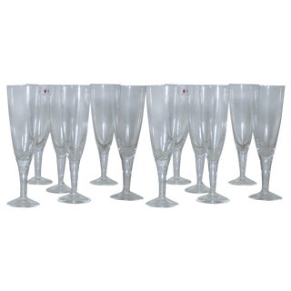 Champagne Glass Flutes by Carlo Morett, Set of 12 For Sale