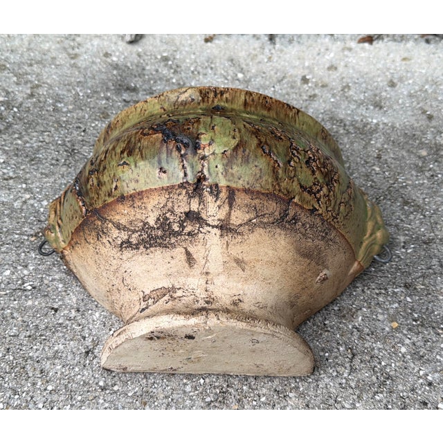 Vintage Handcrafted Lion Head Wall Planter With Decorative Ring Handles For Sale - Image 12 of 12