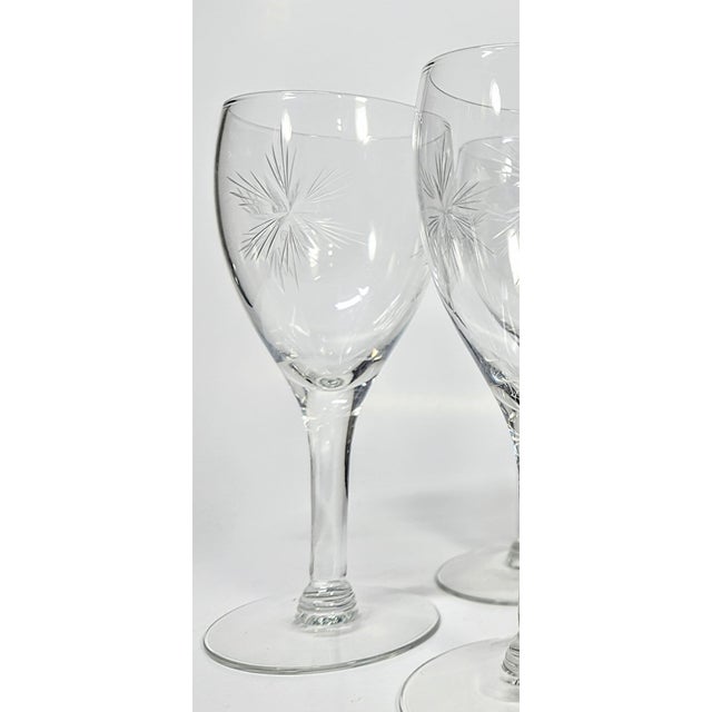 Handcut Starburst Goblets- Set of Four For Sale - Image 4 of 14