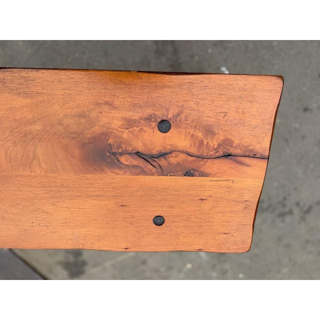 Vintage French Rustic Style X Base Solid Wood Console Table by Pier 1 For Sale In Washington DC - Image 6 of 9
