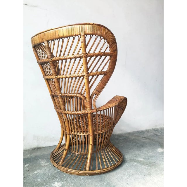 Mid-Century Modern Mid-Century Italian Bamboo and Rattan Conte Biancamano Lounge Chair by Lio Carminati and Gio Ponti, 1950s For Sale - Image 3 of 9