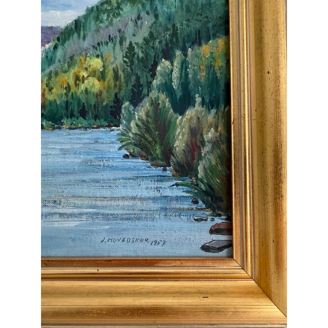 Impressionist Swedish Mid 20th Century Plein Air Landscape - Signed "J. Hovedskou For Sale - Image 3 of 9