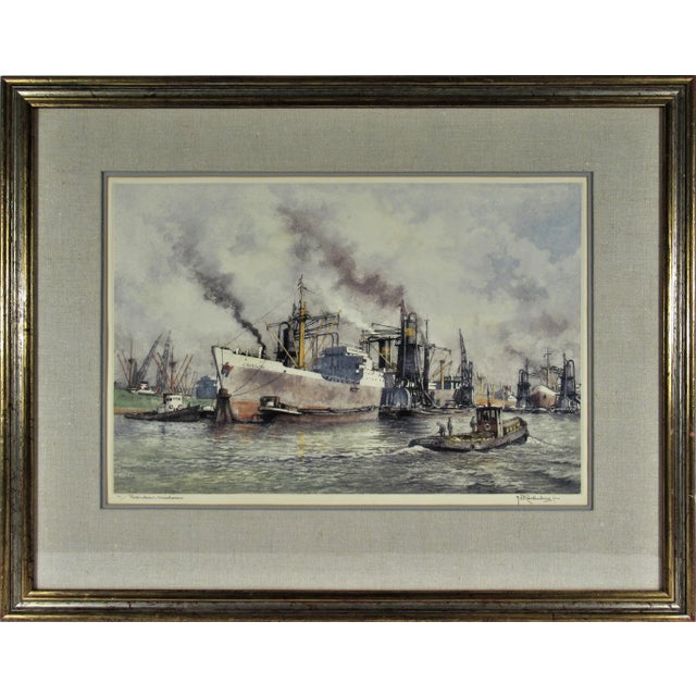 Hendrikus Elias Roodenburg, Rotterdam, Maashaven, 1958 For Sale