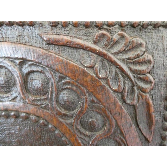 Antique 17th Century Carved Oak Panel, 1680 For Sale - Image 10 of 13