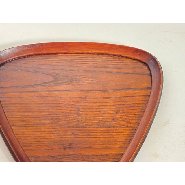 Triangular Brown Platter or Tray in Wood, 1960s For Sale - Image 6 of 10