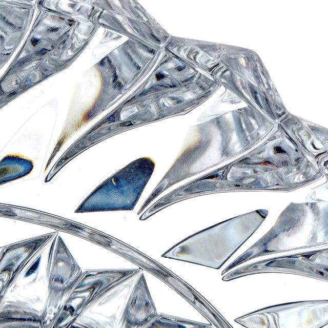 Transparent Mikasa “Rainier” 9-Inch Heavy Cut Crystal Swirl Centerpiece Bowl – Japan For Sale - Image 8 of 12