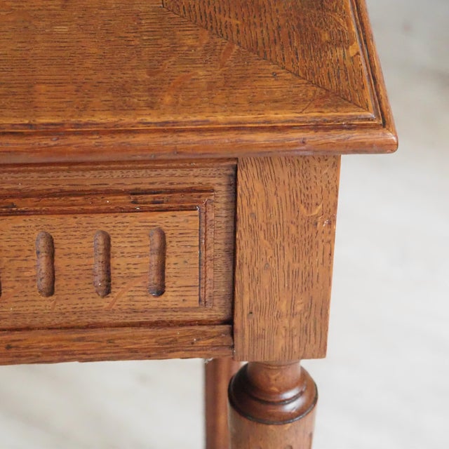 Louis XVI Style Side Table with Mirror and Compartments in Oak, 1900 For Sale - Image 14 of 18