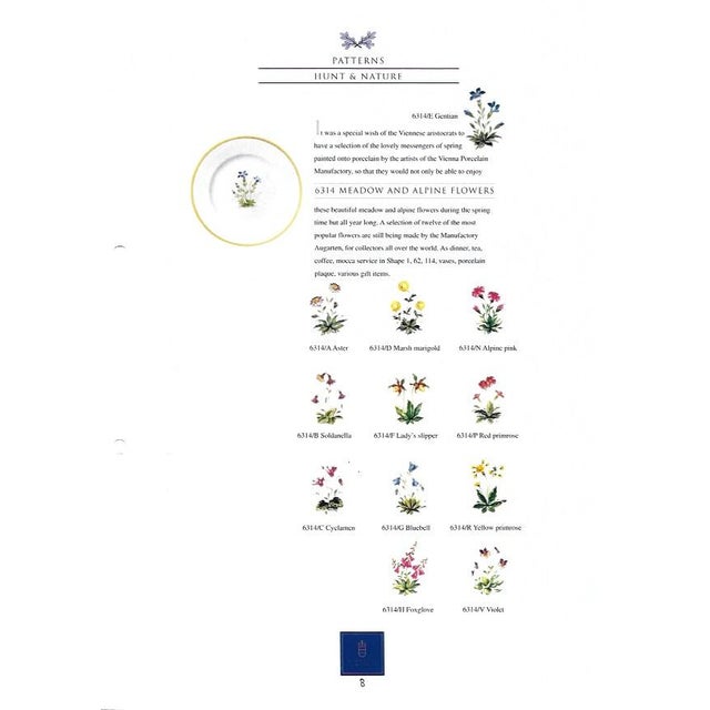 1990’s Vintage/New Augarten 5-Piece Place-Setting, Alpine Flowers For Sale - Image 9 of 10