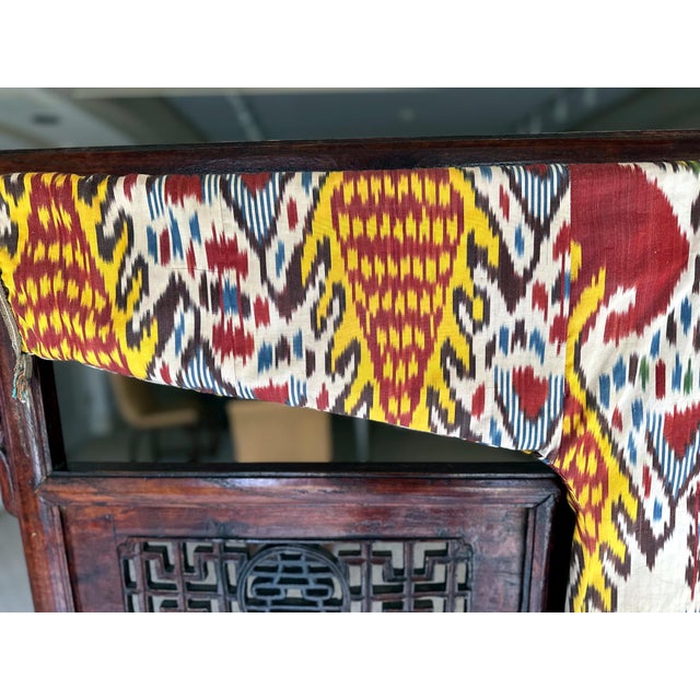 Vintage Woven Ikat Chapan Robe Central Asia Uzbekistan For Sale - Image 10 of 17