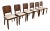 Jules Leleu Style French Art Deco Macassar Ebony Dining Chairs, Set of Six For Sale
