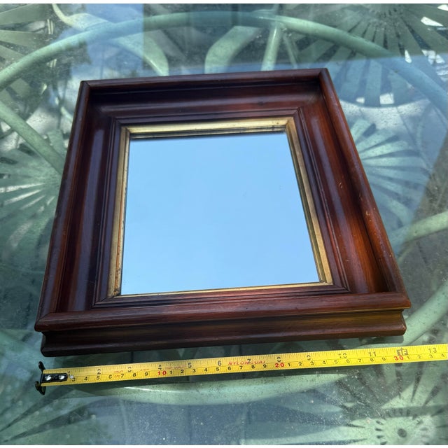 Early 20th Century American Walnut Wood With Gold Gilt Framed Wall Mirror For Sale - Image 9 of 12