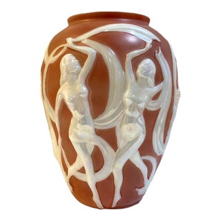Phoenix Consolidated Glass Vase the Dancing Nudes For Sale