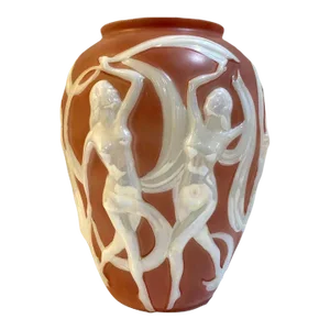 Phoenix Consolidated Glass Vase the Dancing Nudes.