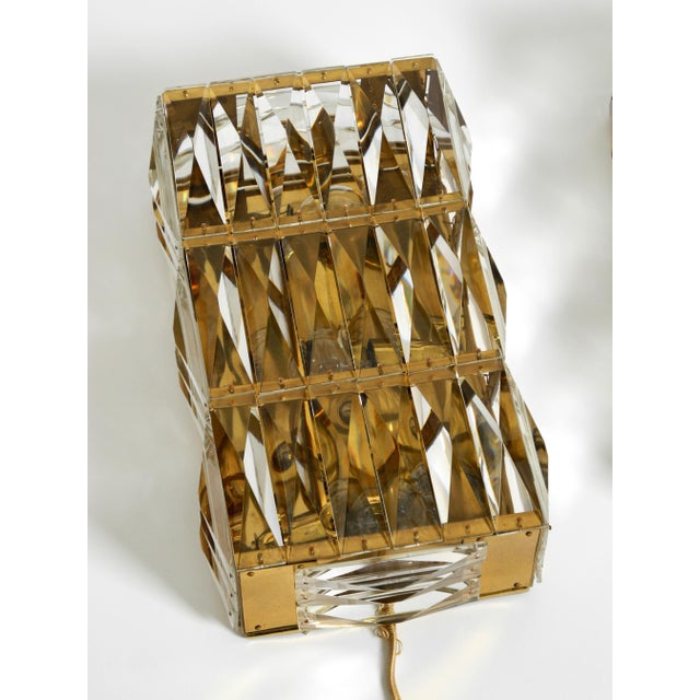 Gold Vintage Brass Wall Lamps with Crystal Shades by Bakalowits & Söhne, 1960s, Set of 2 For Sale - Image 8 of 18