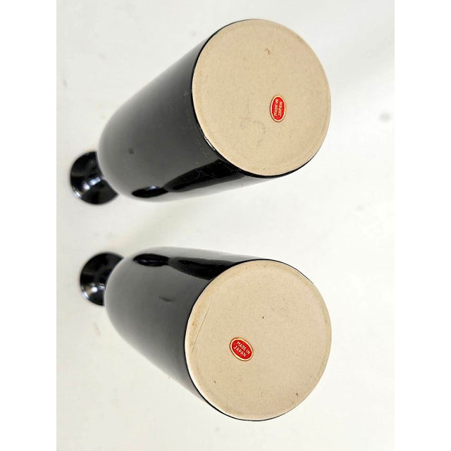 Vintage Toyo Ceramic Ikebana Bottle Vases, a Pair For Sale - Image 12 of 14