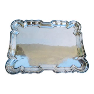 Vintage 1966 Italian Baroque-Style 800 Silver Serving Tray For Sale