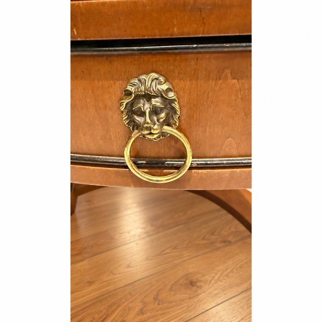 1990s Century Furniture Biedermeier-Style Oval Desk For Sale - Image 12 of 15