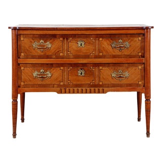 Antique French Parquetry Commode in the Neoclassic Manner For Sale