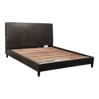 California King Saatva Siena Leather Platform Bed Frame For Sale