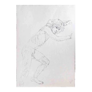 Anthony Roaland, Portrait of a Boy, Pencil Drawing, 1980 For Sale