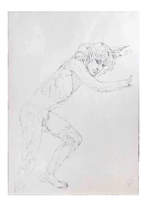 Anthony Roaland, Portrait of a Boy, Pencil Drawing, 1980