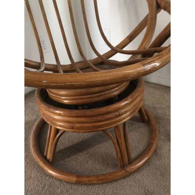 Vintage Rattan Swivel Chair Chairish