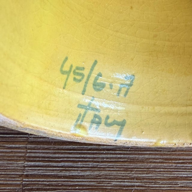 Ceramic Vintage Italian 1960s Mid-Century Aldo Londi Bitossi Yellow Double-Sided Sun Sculpture for Rosenthal-Netter For Sale - Image 7 of 7